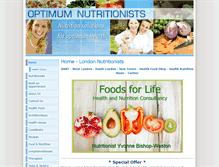 Tablet Screenshot of optimumnutritionists.com